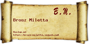 Brosz Miletta névjegykártya
